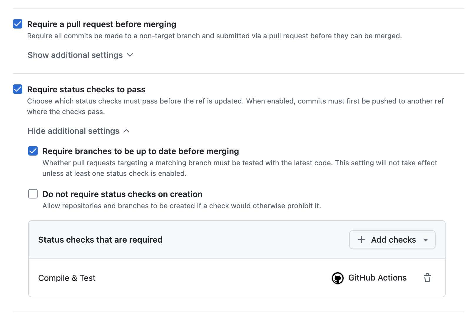 GitHub Actions Ruleset Status Check